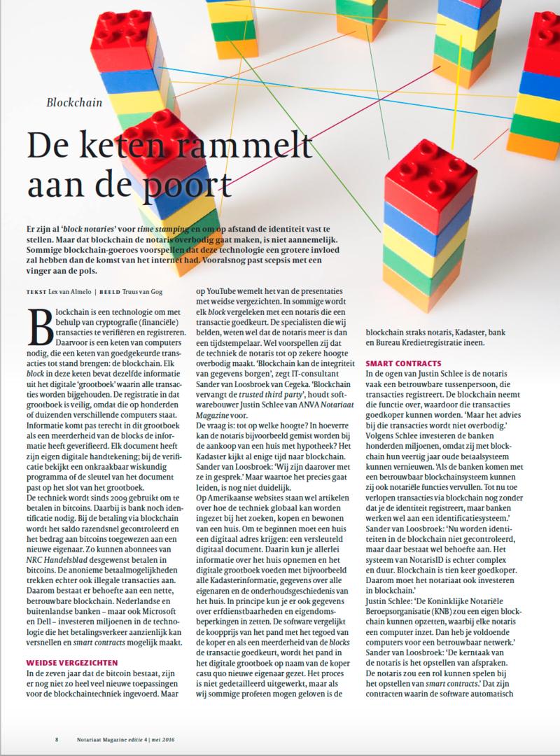 Blockchain - de keten rammelt aan de poort